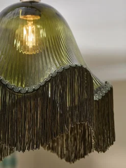 Lampenkappen|Verlichting|Next Wroxton Fringed Easy Fit Ceiling Light Shade Groen
