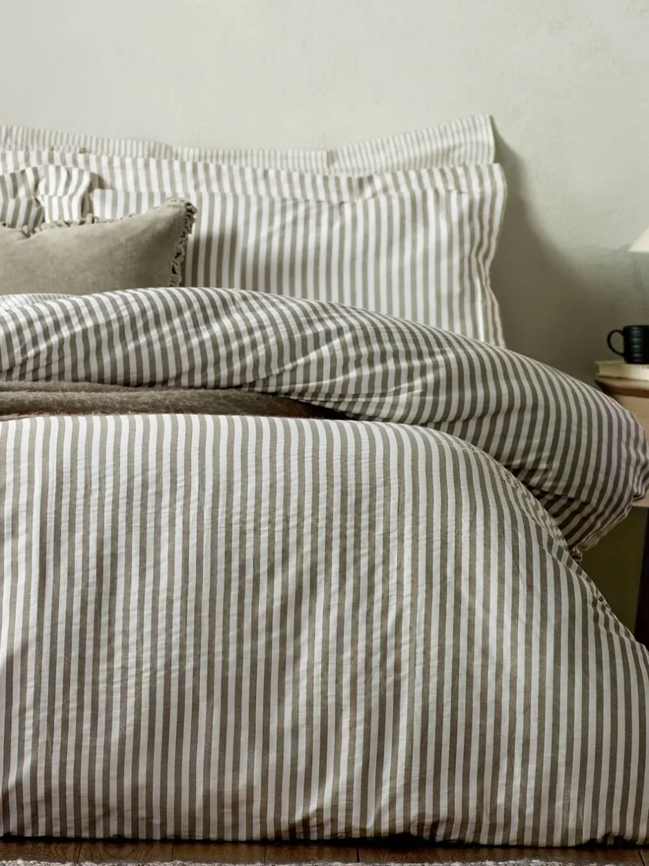 Beddengoedsets En Dekbedovertrekken*Yard Hebden set van gestreept dekbedovertrek en kussensloop van 100% katoen