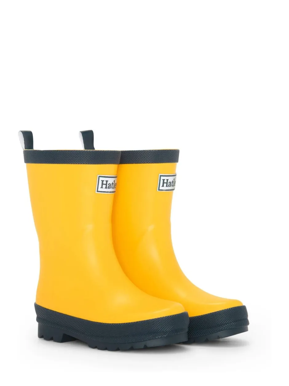 Laarzen*Hatley Yellow & Navy Matte Rain Wellies