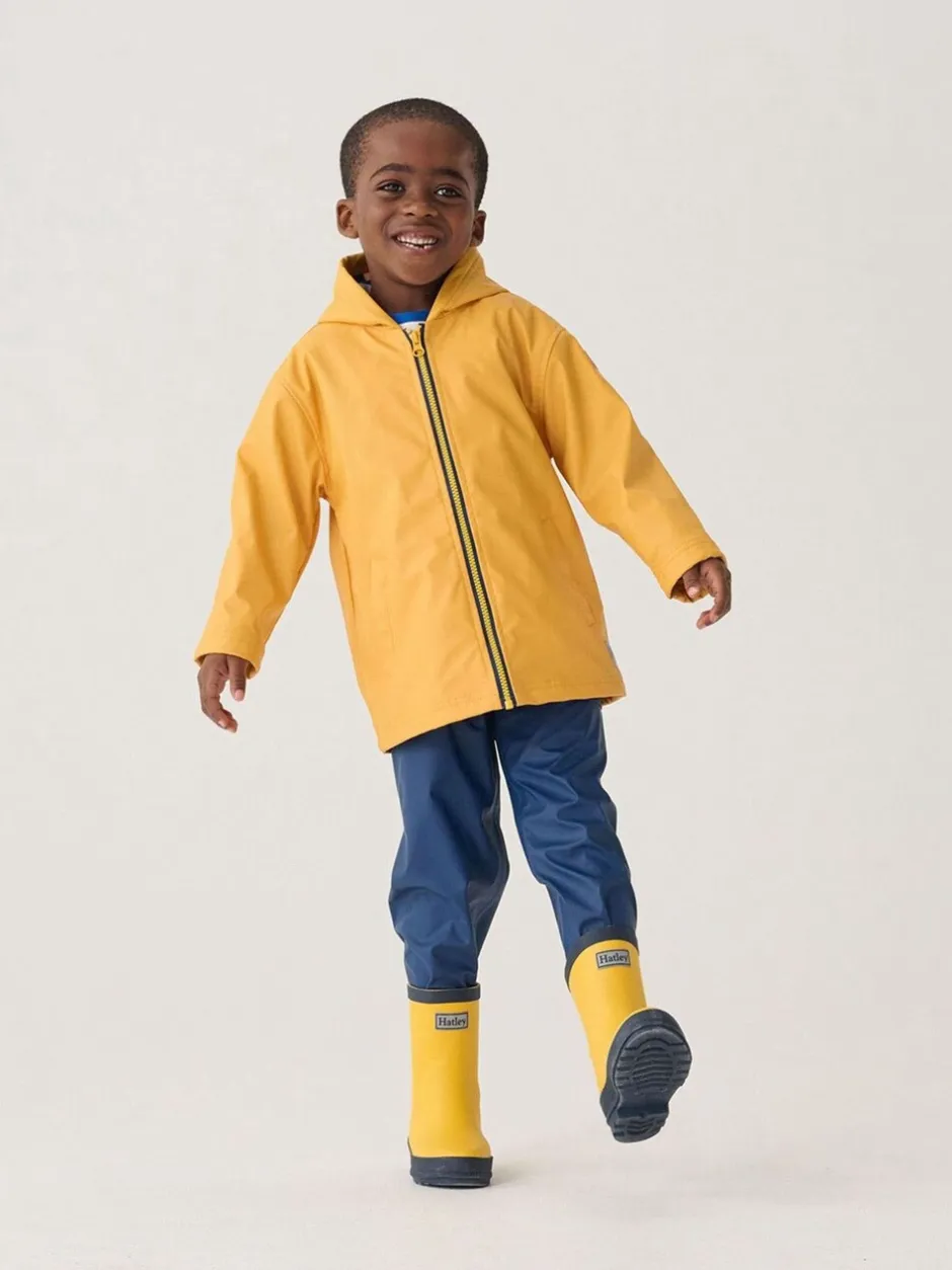 Laarzen*Hatley Yellow & Navy Matte Rain Wellies