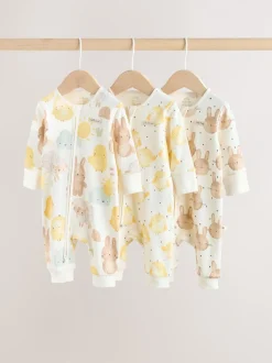 Multipacks|Babypakjes En Babypyjama's*Next Yellow Easter Character - Verpakking van 3 babyslaappakjes met tweewegrits (0 mnd - 3 jr)