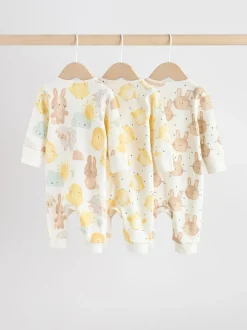 Multipacks|Babypakjes En Babypyjama's*Next Yellow Easter Character - Verpakking van 3 babyslaappakjes met tweewegrits (0 mnd - 3 jr)