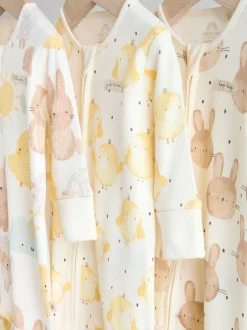 Multipacks|Babypakjes En Babypyjama's*Next Yellow Easter Character - Verpakking van 3 babyslaappakjes met tweewegrits (0 mnd - 3 jr)
