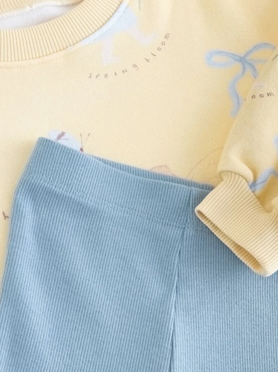 Sweaters En Hoody´S|Next - Set van sweatshirt en uitlopende legging (3mnd -7jr) Yellow/Blue Fairy