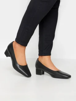 Ruimvallend En Extraruimvallend|Schoenen Met Hakken|Yours Curve - Imitatieleren pumps met blokhak in extra wijde EEE-pasvorm