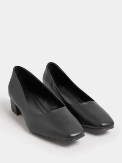Ruimvallend En Extraruimvallend|Schoenen Met Hakken|Yours Curve - Imitatieleren pumps met blokhak in extra wijde EEE-pasvorm