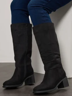 Boots|Yours Curve Block Heel Knee High Boots
