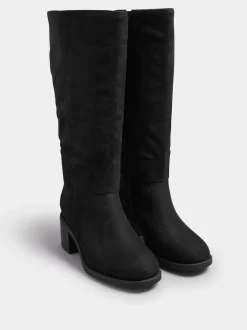 Boots|Yours Curve Block Heel Knee High Boots