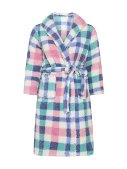 Badjassen*Yours Curve Check Borg Shawl Robe