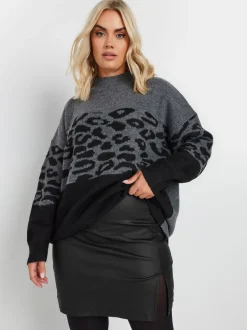 Rokken*Yours Curve gecoate minirok met split