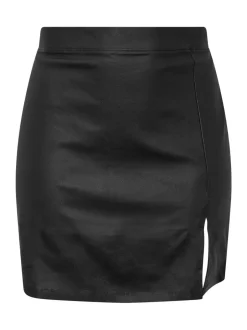 Rokken*Yours Curve gecoate minirok met split