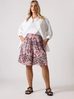 Shorts*Yours Curve Paisley Crinkle Shorts