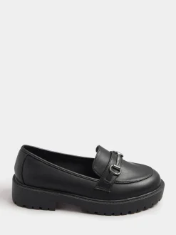 Ruimvallend En Extraruimvallend|Lage Schoenen*Yours Curve Wide Fit Metal Detail Loafers