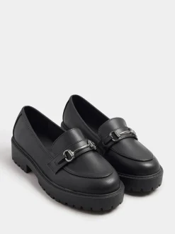 Ruimvallend En Extraruimvallend|Lage Schoenen*Yours Curve Wide Fit Metal Detail Loafers