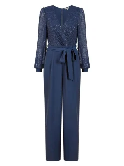 Jumpsuits En Playsuits|Gelegenheidskleding|Yumi - Jumpsuit met lovertjes en lange mouwen