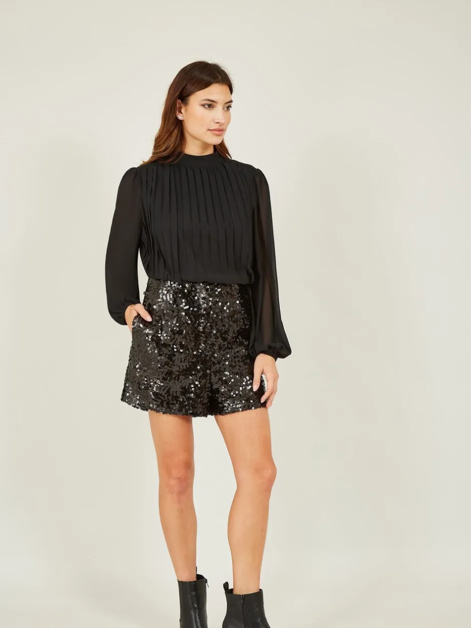 Shorts|Yumi minishort met lovertjes