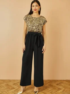Jumpsuits En Playsuits*Yumi Sequin Top Stretch Jumpsuit