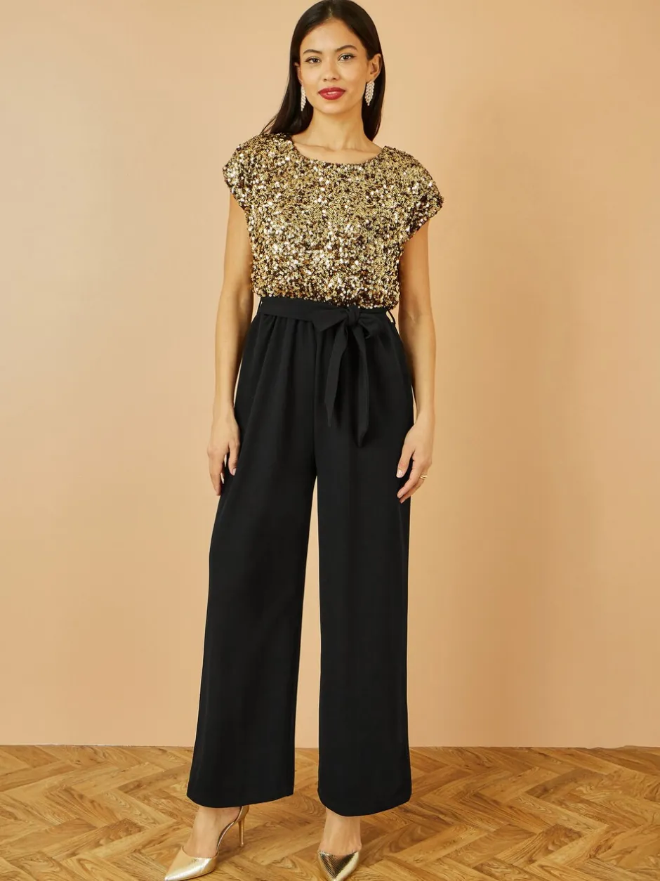 Jumpsuits En Playsuits*Yumi Sequin Top Stretch Jumpsuit
