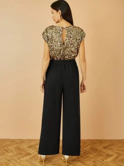 Jumpsuits En Playsuits*Yumi Sequin Top Stretch Jumpsuit