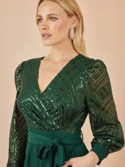 Jumpsuits En Playsuits*Yumi Sequin Wrap Over Jumpsuit