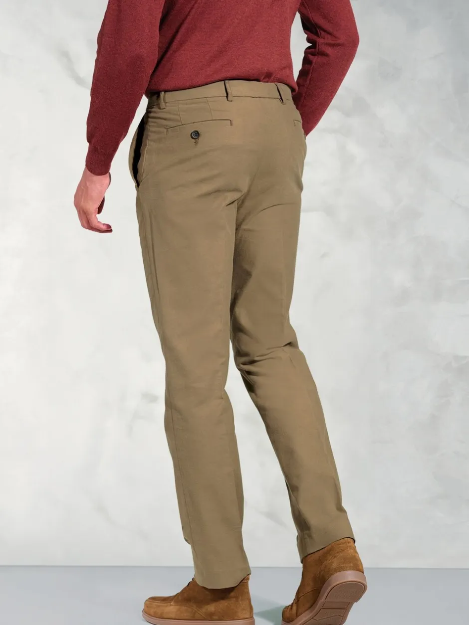 Formele Broek*Brook Taverner - Brushed Cord Trousers Zand