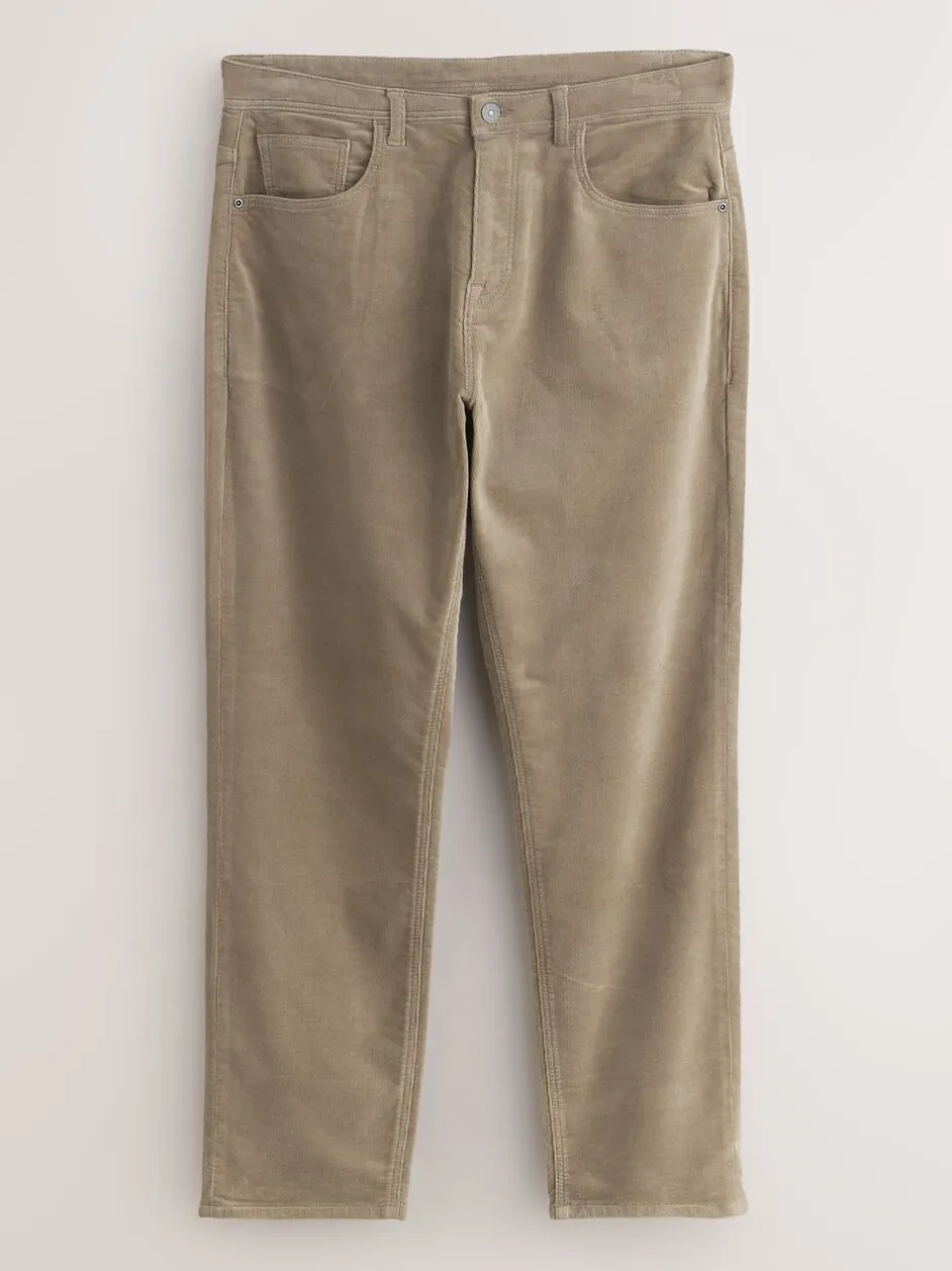 Broeken En Chino's*Next - Motionflex Corduroy Stretch Trousers Zand
