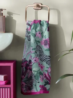 Handdoeken En Badmatten|Next Zebra 100% katoenen handdoek met bloemenprint