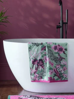 Handdoeken En Badmatten|Next Zebra 100% katoenen handdoek met bloemenprint