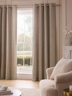 Gordijnen|Gordijnen*Next Zebra Chenille Oogjes Gevoerde Gordijnen