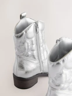 Boots*Next - Enkellaars in cowboystijl Zilver