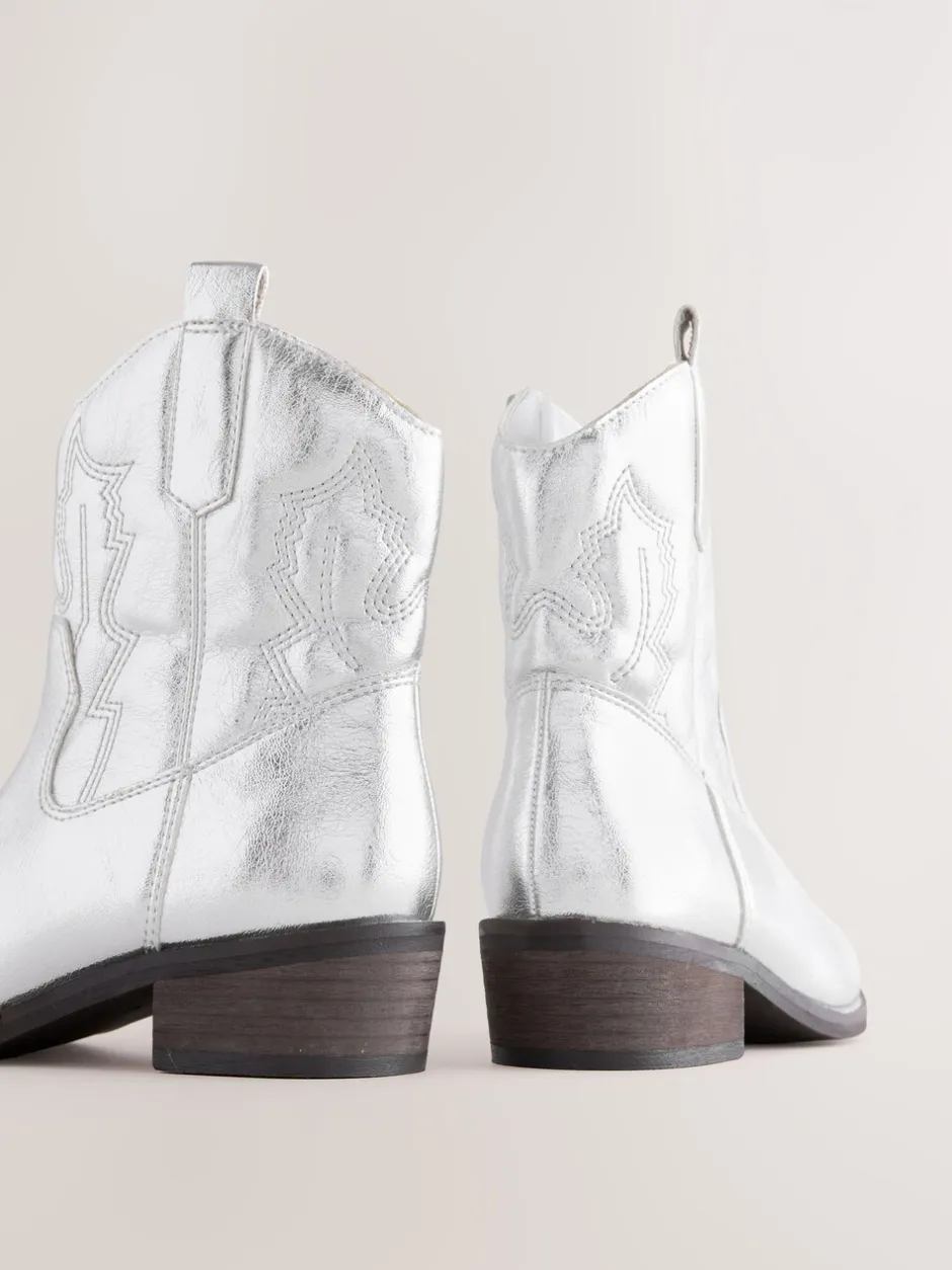 Boots*Next - Enkellaars in cowboystijl Zilver