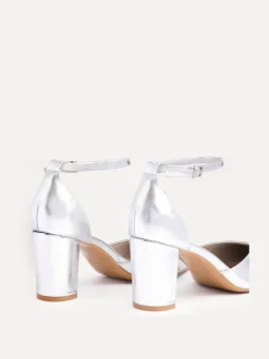 Schoenen Met Hakken*Linzi Zilver - Leona pumps met blokhak en dichte hiel