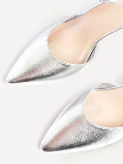 Schoenen Met Hakken*Linzi Zilver - Leona pumps met blokhak en dichte hiel