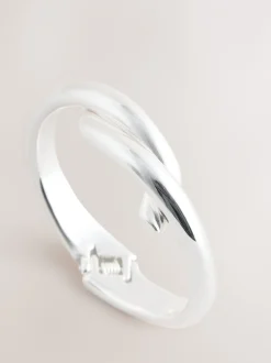 Sieraden|Next - Cross-Over Hinge Bangle Zilverkleurig