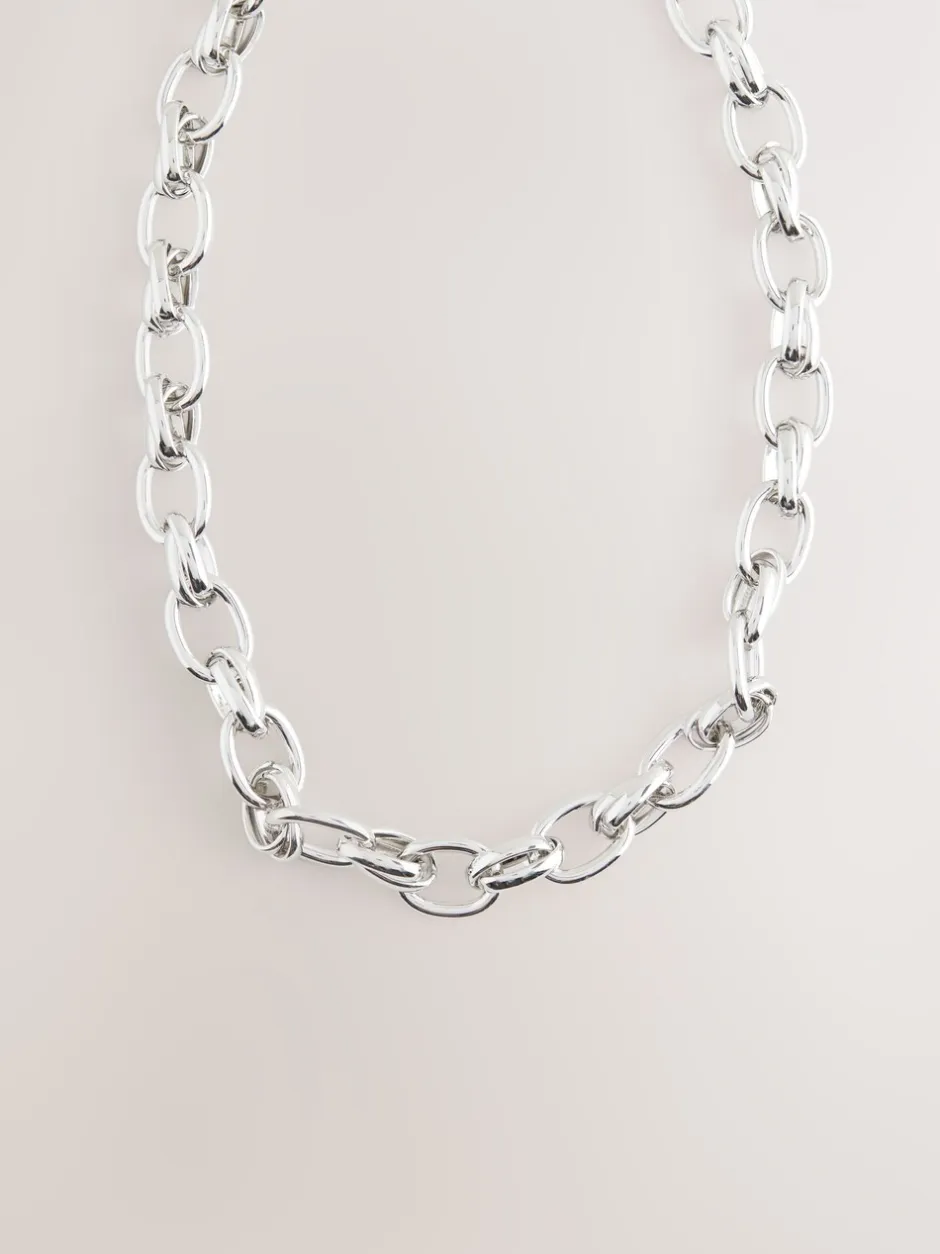Sieraden|Next - Double Link Chunky Chain Necklace Zilverkleurig