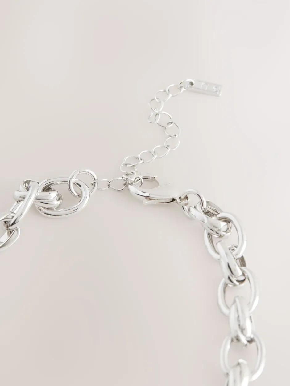 Sieraden|Next - Double Link Chunky Chain Necklace Zilverkleurig