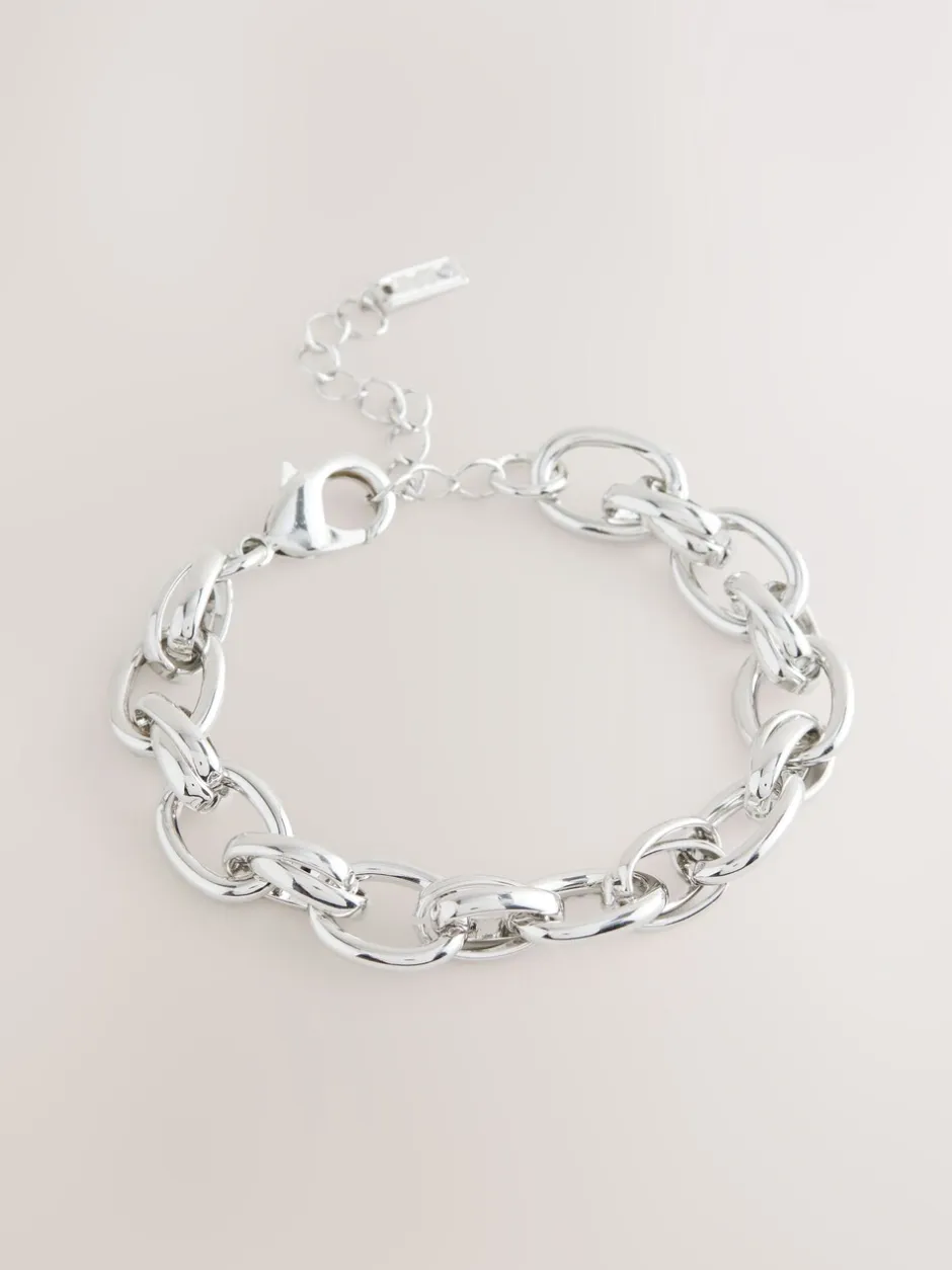 Sieraden|Next - Double Link Chunky Chain Bracelet Zilverkleurig