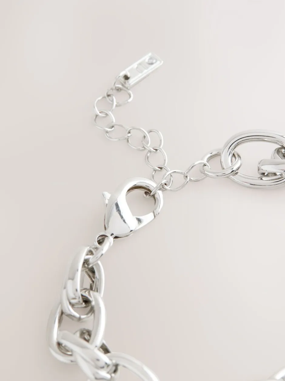 Sieraden|Next - Double Link Chunky Chain Bracelet Zilverkleurig