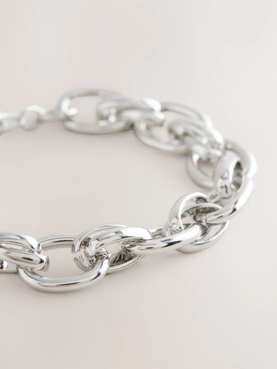 Sieraden|Next - Double Link Chunky Chain Bracelet Zilverkleurig