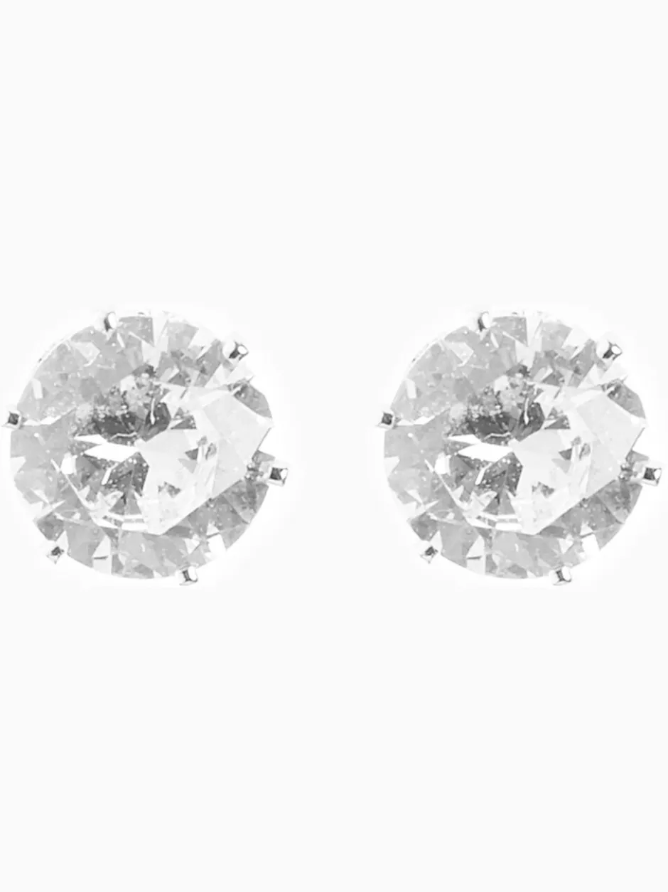 Sieraden|Next - Grote oorknopjes met zirkonia Zilverkleurig