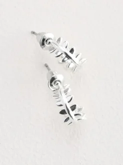 Sieraden*Next - Kleine oorringen met bladmotief Zilverkleurig