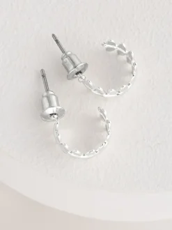 Sieraden*Next - Kleine oorringen met bladmotief Zilverkleurig