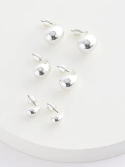 Sieraden|Next - Traanvormige oorbellen verpakking van 3 Zilverkleurig