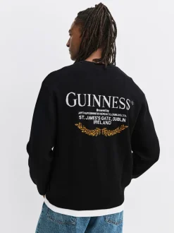 Gebreide Kleding|Next Zwart - 100% Cotton Guinness License Graphic Crew Neck Jumper