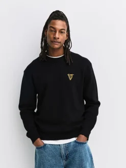 Gebreide Kleding|Next Zwart - 100% Cotton Guinness License Graphic Crew Neck Jumper