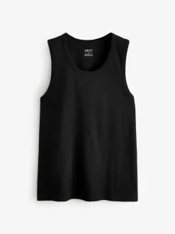T-Shirts En Hemden*Next - 100% Cotton Vests 4 Pack Zwart
