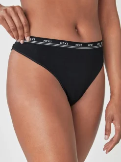 Onderbroeken*Next Zwart - 4 Katoenen slipjes met logotailleband