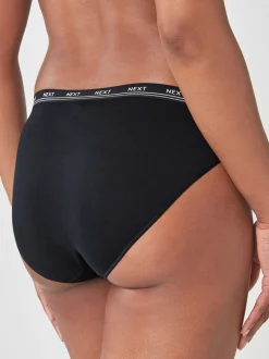 Onderbroeken*Next Zwart - 4 Katoenen slipjes met logotailleband
