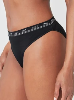 Onderbroeken*Next Zwart - 4 Katoenen slipjes met logotailleband