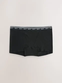 Onderbroeken|Next - 4 Katoenen slipjes met logotailleband Zwart